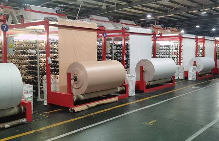 增加了生产料口布的圆织机